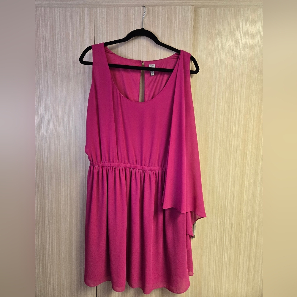 Tristan Red Asymmetrical Sundress with Halter Neckline